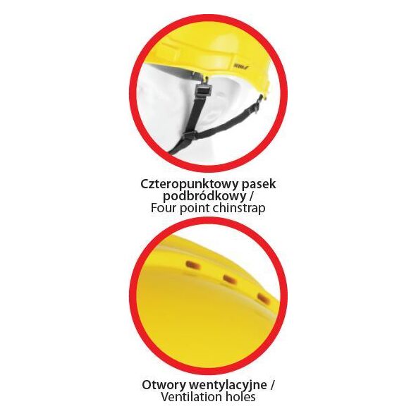 Dedra Kask ochronny, pomarańczowy, 4-punktowy pasek podbródkowy