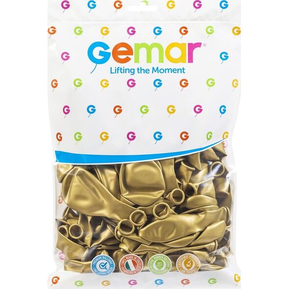 GoDan Balony GEMAR metal 26cm złoty Dorato 100szt. Godan