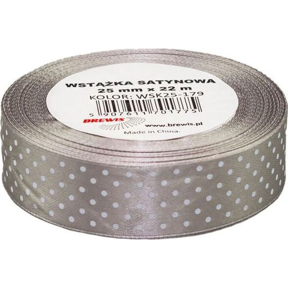 BREWIS Wstążka satynowa BREWIS kropki 25mm WSK25-179 Brewis