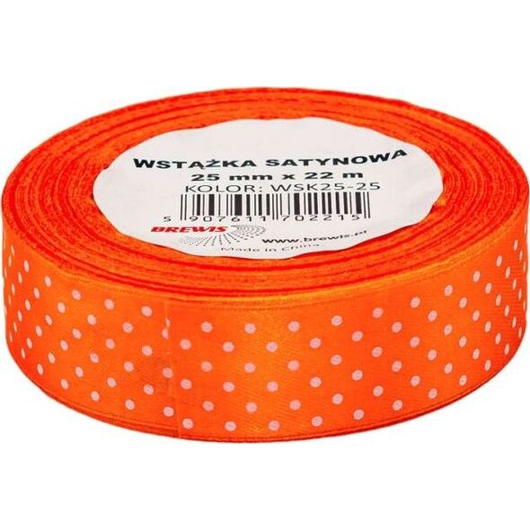 BREWIS Wstążka satynowa BREWIS kropki 25mm WSK25-25 Brewis