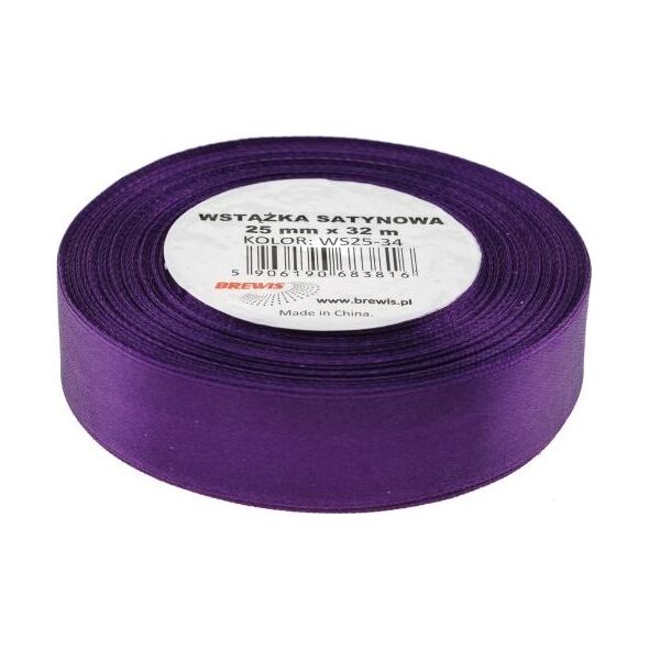 BREWIS Wstążka satynowa BREWIS 25mm/32mm kolor 34 fiolet Brewis