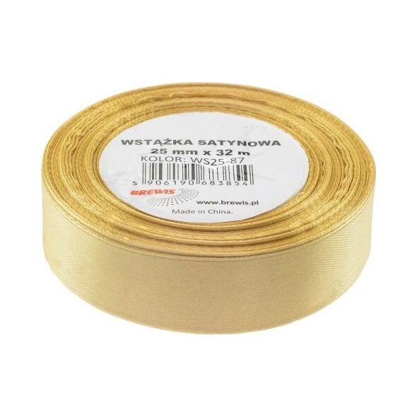 BREWIS Wstążka satynowa BREWIS 25mm/32mm kolor 87 złoty Brewis
