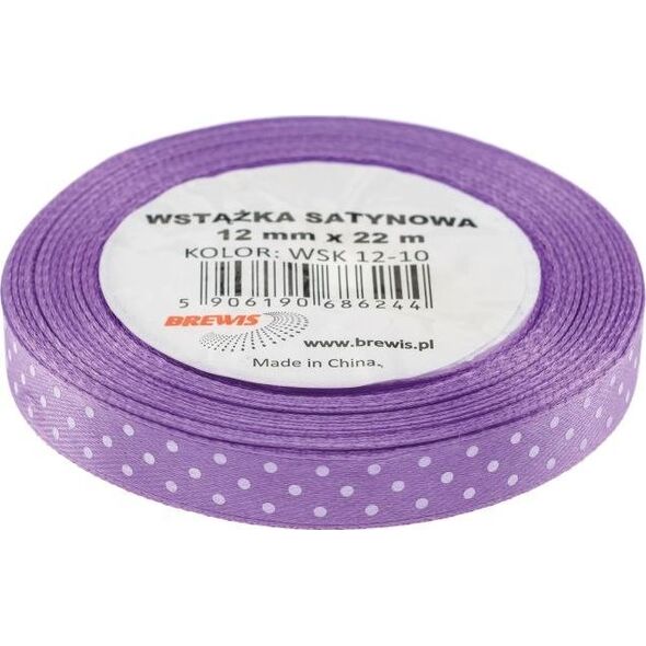 BREWIS Wstążka satynowa BREWIS kropki 12mm x 22m kolor 10 Brewis