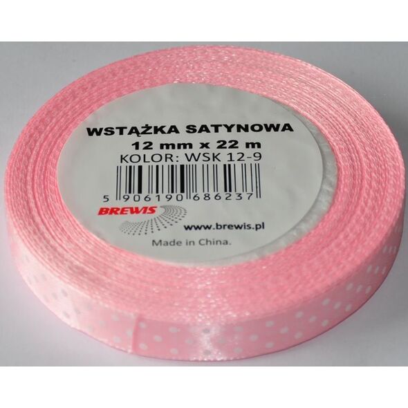 BREWIS Wstążka satynowa BREWIS kropki 12mm/22m kolor 9 Brewis