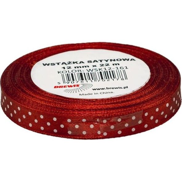 BREWIS Wstążka satynowa BREWIS kropki 12mm x 22m kolor 161 Brewis