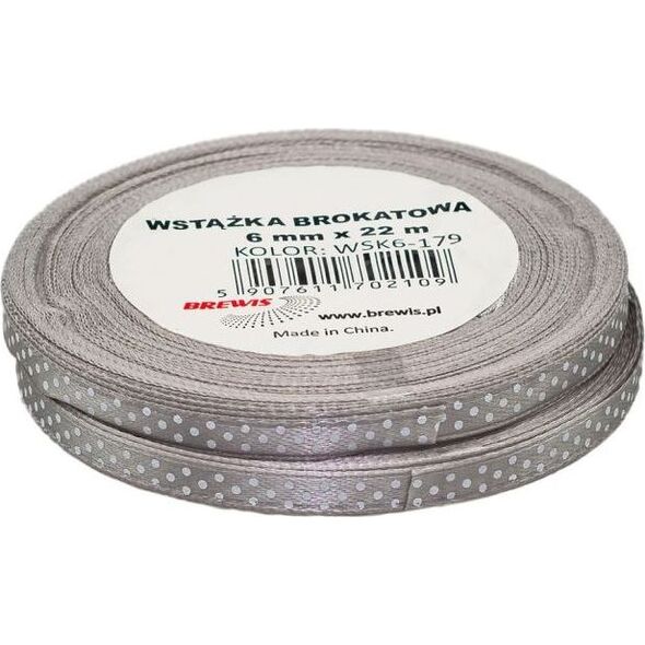 BREWIS Wstążka satynowa BREWIS kropki 6mm WSK6-179 Brewis