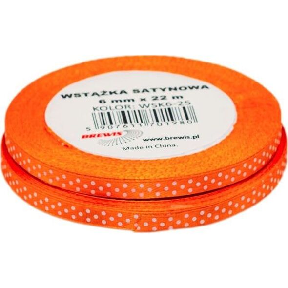 BREWIS Wstążka satynowa BREWIS kropki 6mm WSK6-25 Brewis