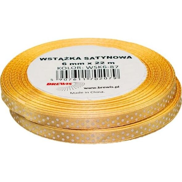 BREWIS Wstążka satynowa BREWIS kropki 6mm WSK6-87 Brewis