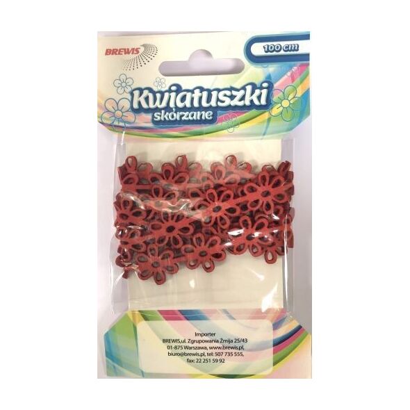 BREWIS Łańcuszek Kwiatki 1m KSL1 czerwony Brewis