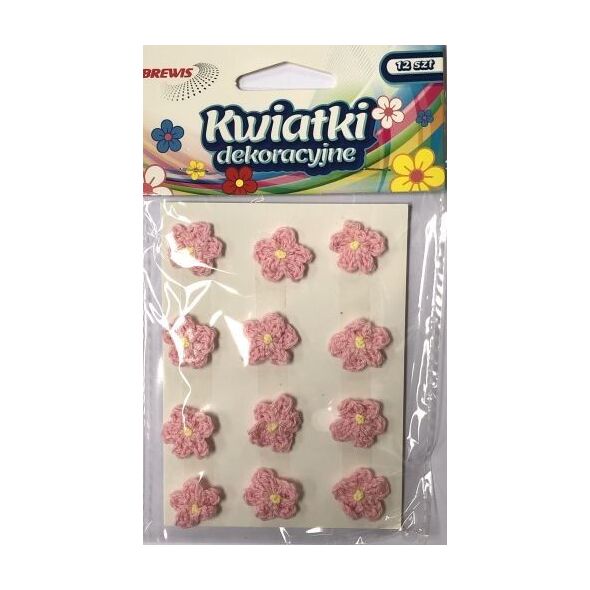 BREWIS Kwiatki 18mm K18-4 jasny różowy Brewis