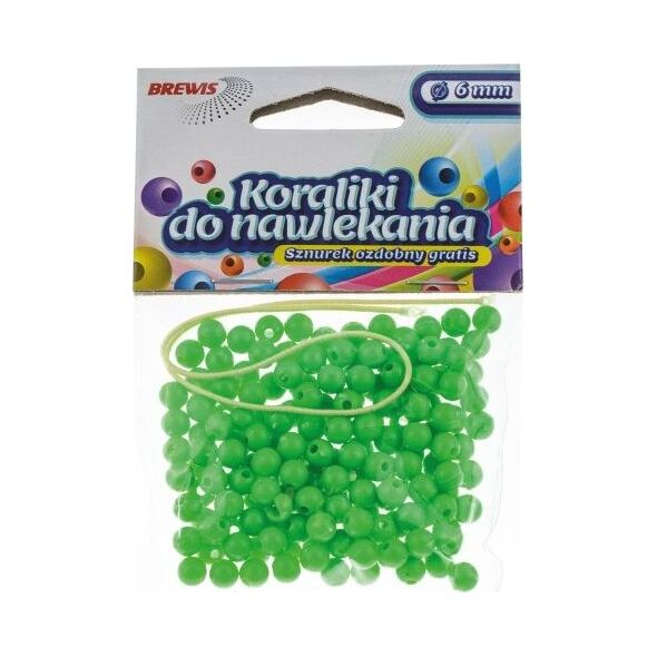 BREWIS Koraliki do nawlekania BREWIS 6mm K6-8 zielony Brewis