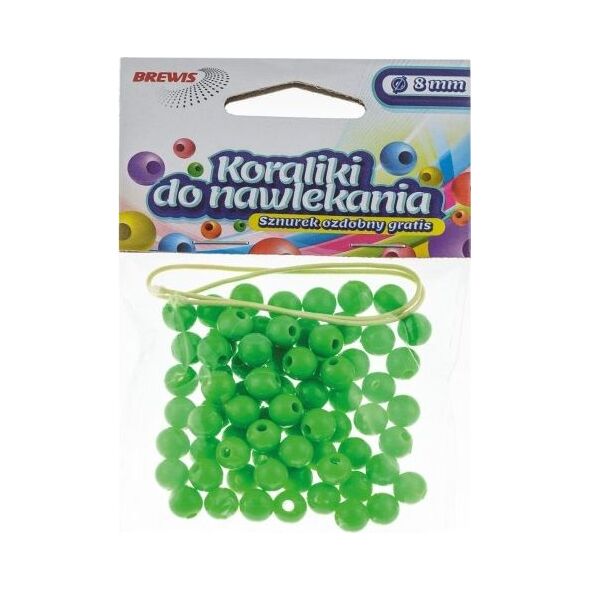 BREWIS Koraliki do nawlekania BREWIS 8mm K8-8 zielony Brewis