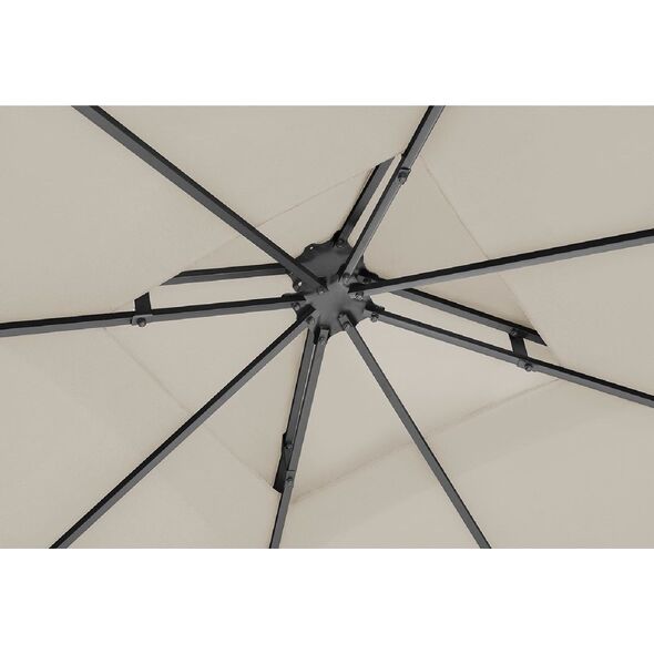 Uniprodo Pawilon ogrodowy altana z ornamentem składana 3 x 3 x 2.6 m kremowy Pawilon ogrodowy altana z ornamentem składana 3 x 3 x 2,6 m kremowy
