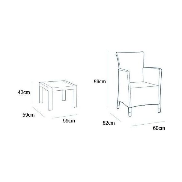 Allibert Meble ogrodowe ROSARIO BALCONY SET - cappuccino