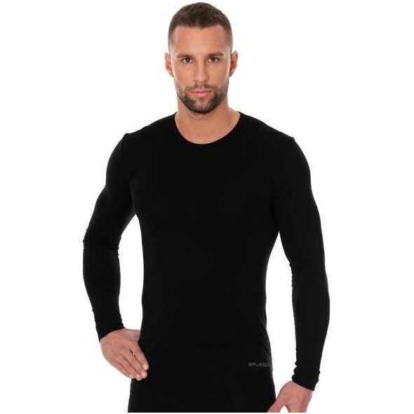 Brubeck LS01120A Koszulka męska z długim rękawem czarny M