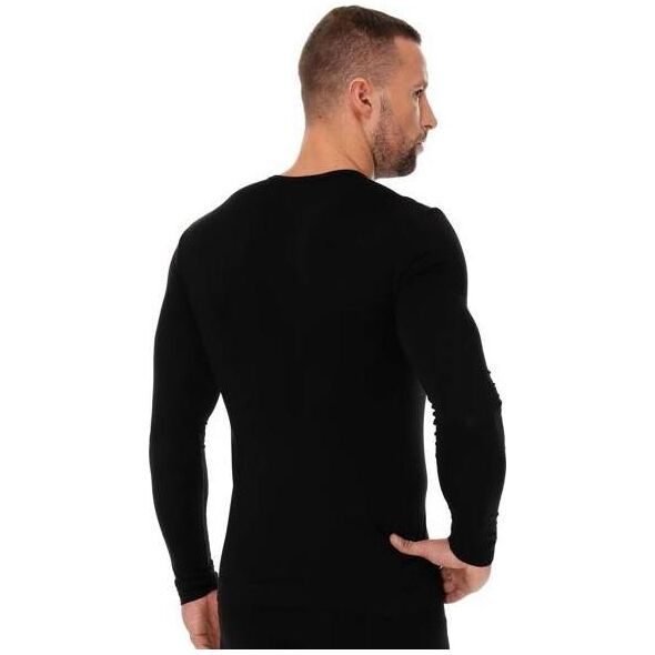 Brubeck LS01120A Koszulka męska z długim rękawem czarny M