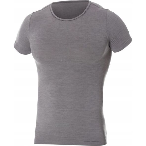 Brubeck SS11030 Koszulka męska z krótkim rękawem COMFORT WOOL ciemnoszary L