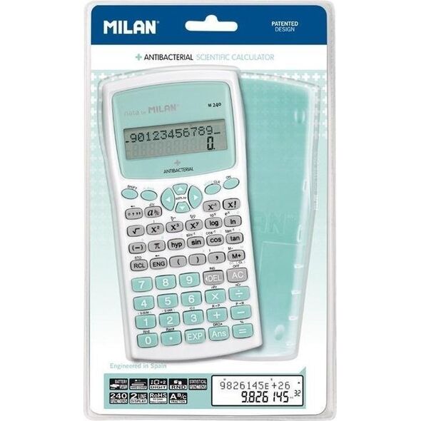 Kalkulator Milan Kalkulator naukowy Milan M240 antibacterial zielony