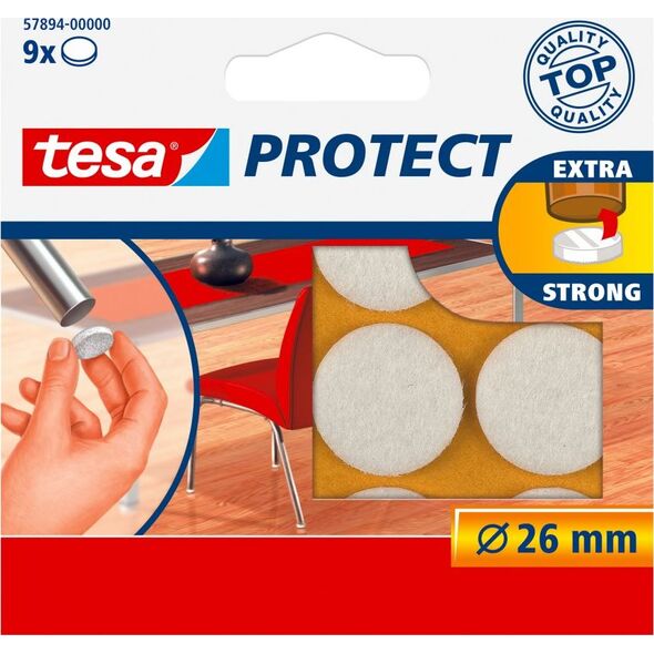 Tesa PODKŁADKI FILCOWE FI=26MM BIAŁE 9SZT. H5789400 TESA