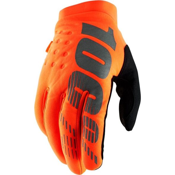 100% Rękawiczki 100% BRISKER Glove fluo orange black roz. S (długość dłoni 181-187 mm) (NEW)