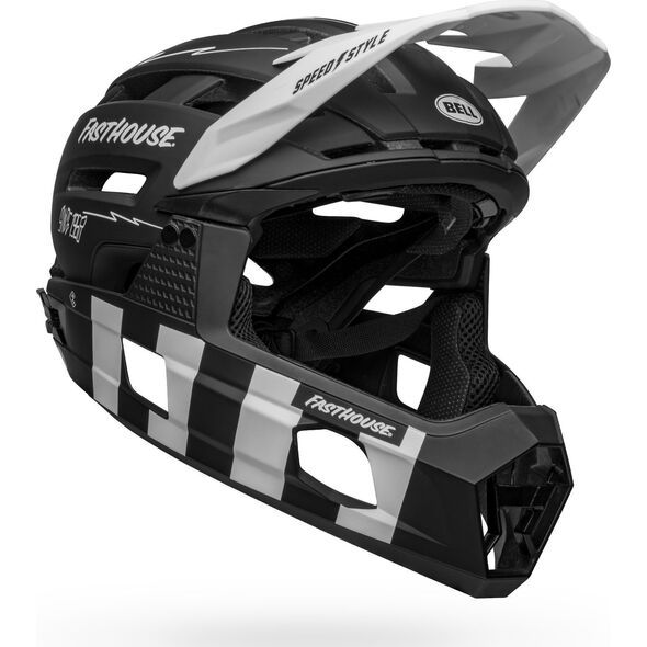 Bell Kask full face BELL SUPER AIR R MIPS SPHERICAL matte black white fasthouse roz. L (59-63 cm) (NEW)