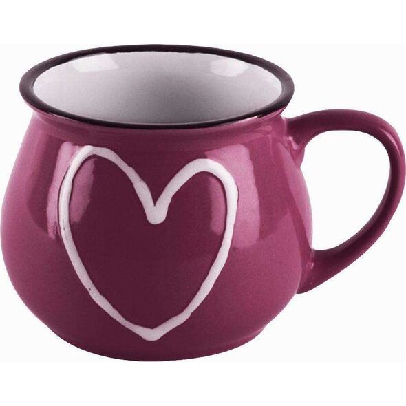 Orion Kubek ceramiczny z uchwytem kolorowe serca zestaw 6 szt. 320 ml