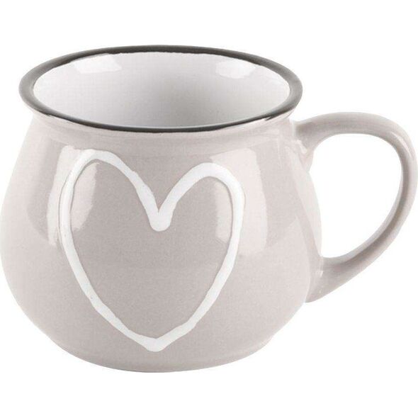 Orion Kubek ceramiczny z uchwytem kolorowe serca zestaw 6 szt. 320 ml
