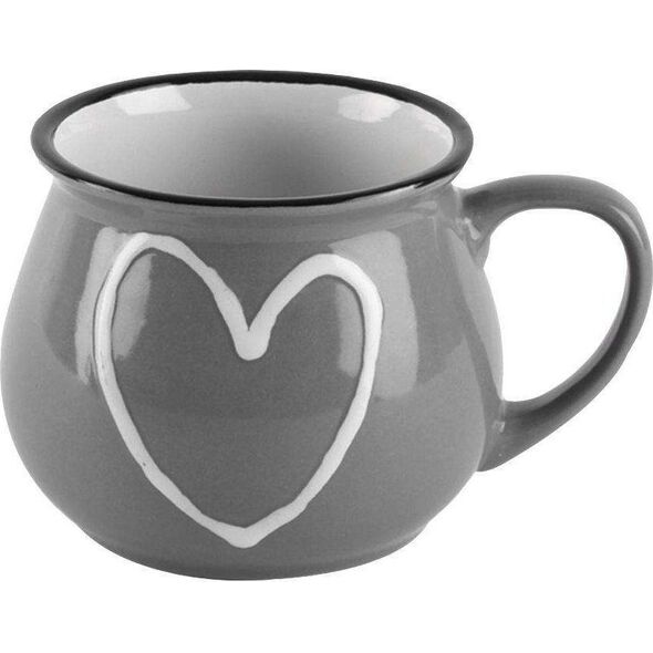 Orion Kubek ceramiczny z uchwytem kolorowe serca zestaw 6 szt. 320 ml