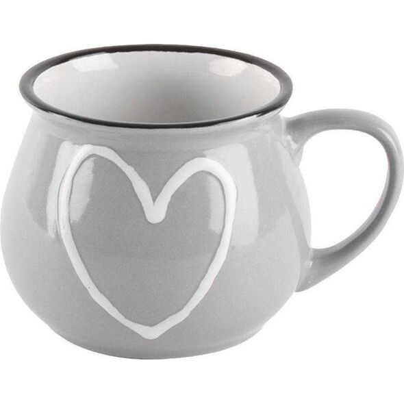 Orion Kubek ceramiczny z uchwytem kolorowe serca zestaw 6 szt. 320 ml