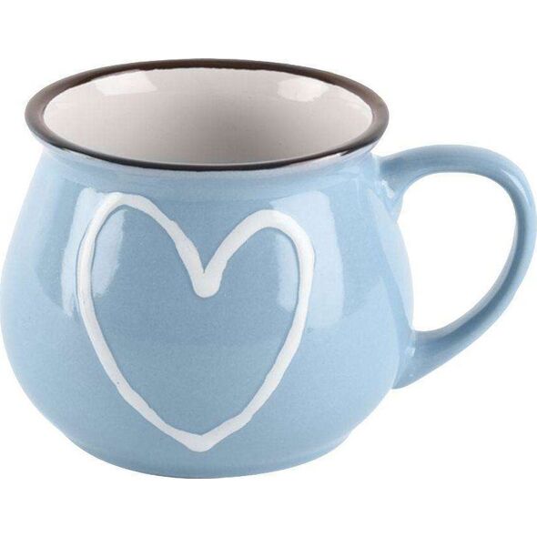 Orion Kubek ceramiczny z uchwytem kolorowe serca zestaw 6 szt. 320 ml