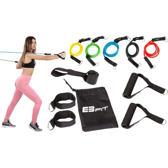 Eb Fit Tubing różne poziomy oporu w zestawie wielokolorowy 5 szt.
