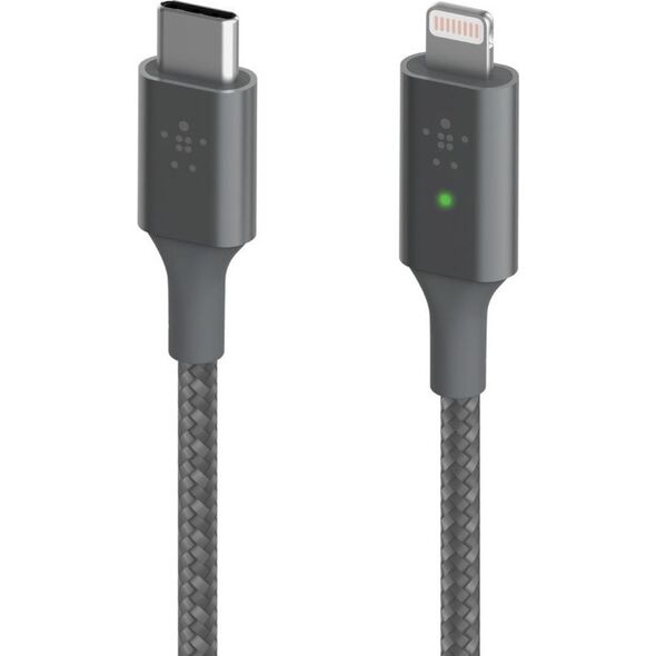 Kabel USB Belkin USB-C - Lightning 1.2 m Szary (CAA006BT04GR)