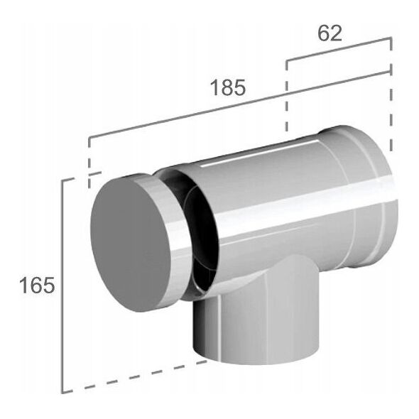 Ricom KOLANO KONC PP-AL 87ST DN60/100 Z REWIZJA