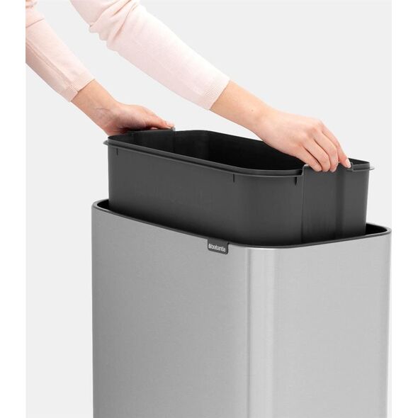 Kosz na śmieci Brabantia New Icon do segregacji na przycisk srebrny (315848)
