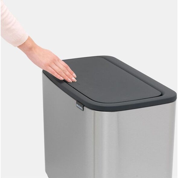 Kosz na śmieci Brabantia New Icon do segregacji na przycisk srebrny (315848)