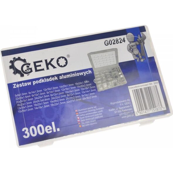 Geko ZESTAW PODKŁADEK ALUMINIOWYCH 300EL. (20) G02824 GEKO