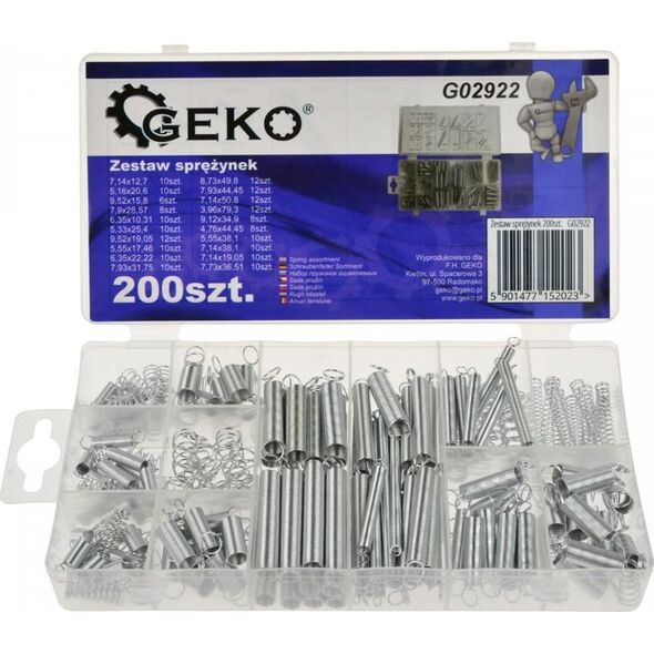 Geko ZESTAW SPRĘŻYNEK 200SZT.(20) G02922 GEKO