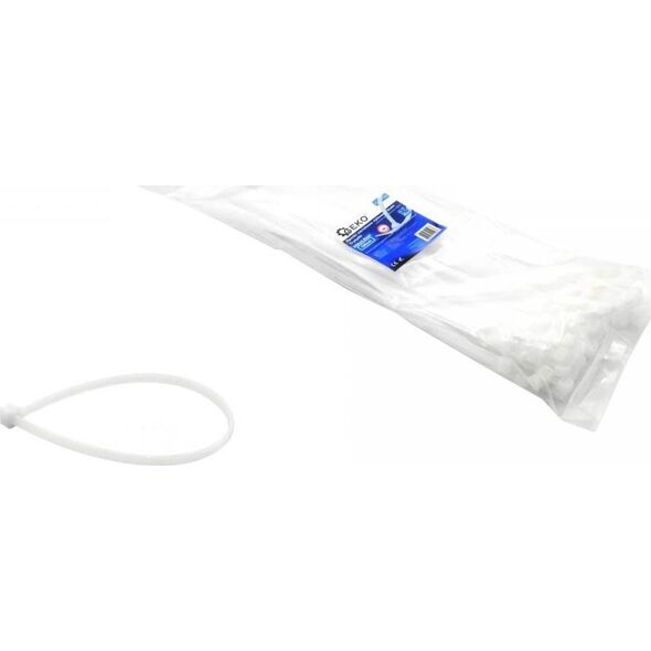 Geko OPASKI ZACISKOWE NYLONOWE BIAŁE 200X3.6MM UV 100SZT.(200) G17148 GEKO
