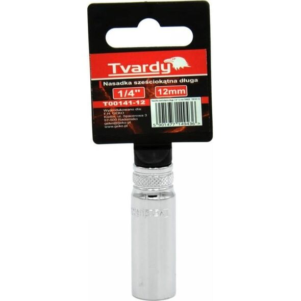 Geko NASADKA SZEŚCIOKĄTNA DŁUGA 1/4" 12 MM TVARDY (10/100) T00141-12 GEKO