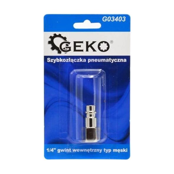 Geko SZYBKOZŁĄCZKA PNEUMATYCZNA TYP MĘSKI 1/4" GWINT WEWNĘTRZNY (BLISTER) (10/100) G03403 GEKO