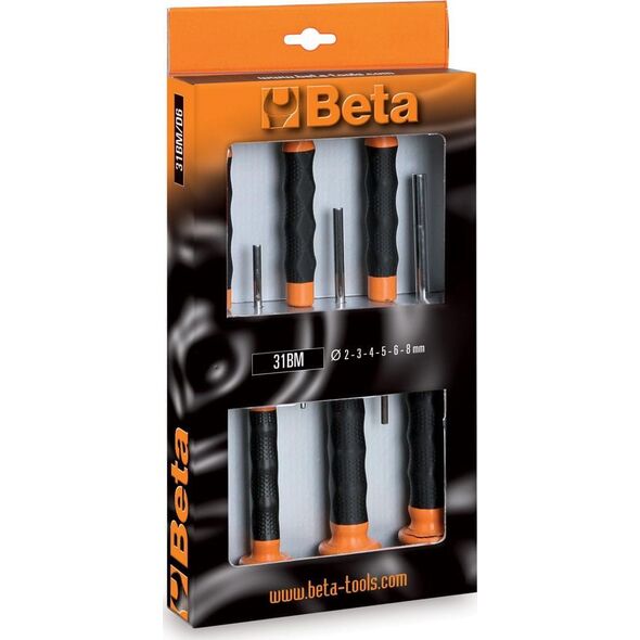 Beta Tools KPL.6 WYBIJAKÓW CYLINDR. Z RĘKOJEŚCIĄ 31BM/D6 BETA UTENSILI S.P.A.
