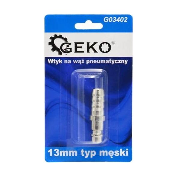 Geko WTYK NA WĄŻ PNEUMATYCZNY 13MM TYP MĘSKI (BLISTER) (10/100) G03402 GEKO
