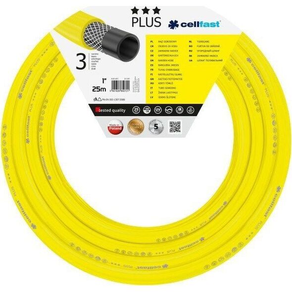 Cellfast WĄŻ ZBROJONY DO URZĄDZEŃ ZRASZAJĄCYCH PLUS 1&#039|&#039|&#039|&#039| 25MB