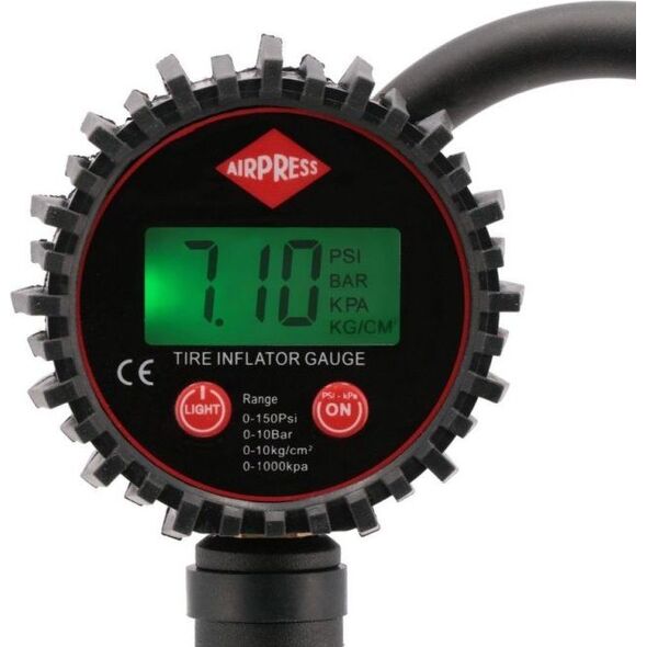 Airpress PISTOLET DO POMPOWANIA Z WYŚWIETLACZEM CYFROWYM 10 BAR