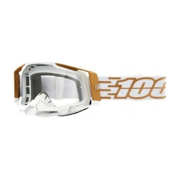 100% Gogle 100% RACECRAFT 2 MAYFAIR (Szyba Przezroczysta Anti-Fog, LT 88%-92% + 10 Zrywek) (NEW)