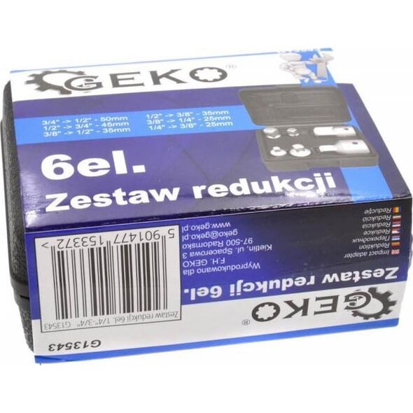 Geko ZESTAW REDUKCJI 6EL. 1/4"-3/4" (20) G13543 GEKO