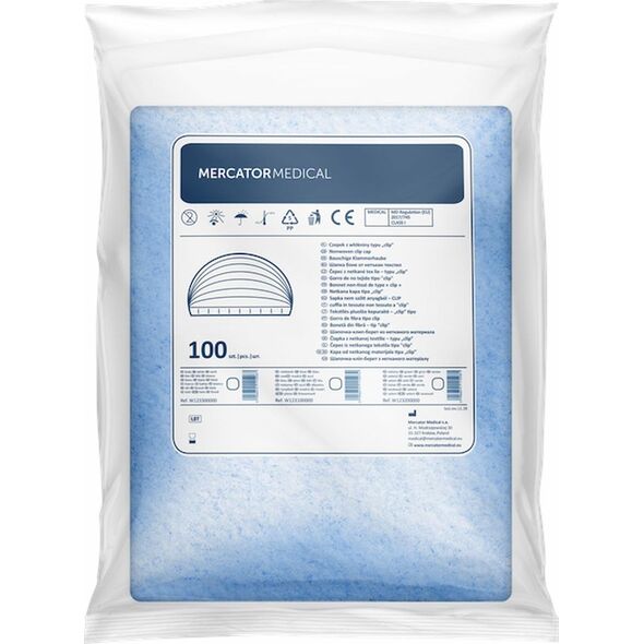 Mercator Medical Czepek z włókniny typu "clip" (niebieski) 100 szt.