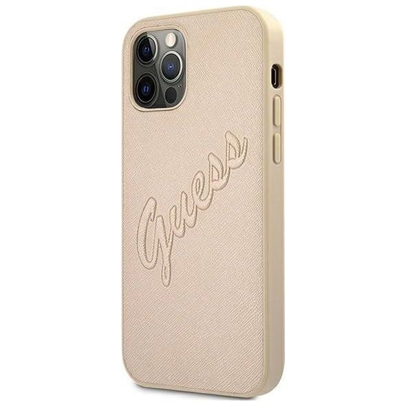 Guess Guess GUHCP12LRSAVSLG iPhone 12 Pro Max 6,7" złoty/gold hardcase Saffiano Vintage Script