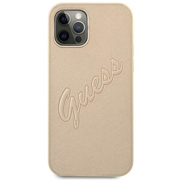 Guess Guess GUHCP12LRSAVSLG iPhone 12 Pro Max 6,7" złoty/gold hardcase Saffiano Vintage Script