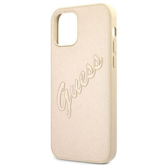 Guess Guess GUHCP12LRSAVSLG iPhone 12 Pro Max 6,7" złoty/gold hardcase Saffiano Vintage Script